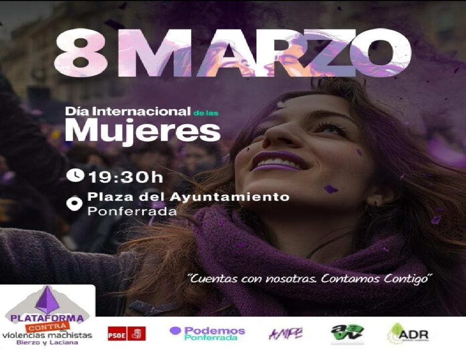 La Plataforma contra las Violencias Machistas del Bierzo y Laciana conmemora el 8M con el acto «Palabras que Florecen»